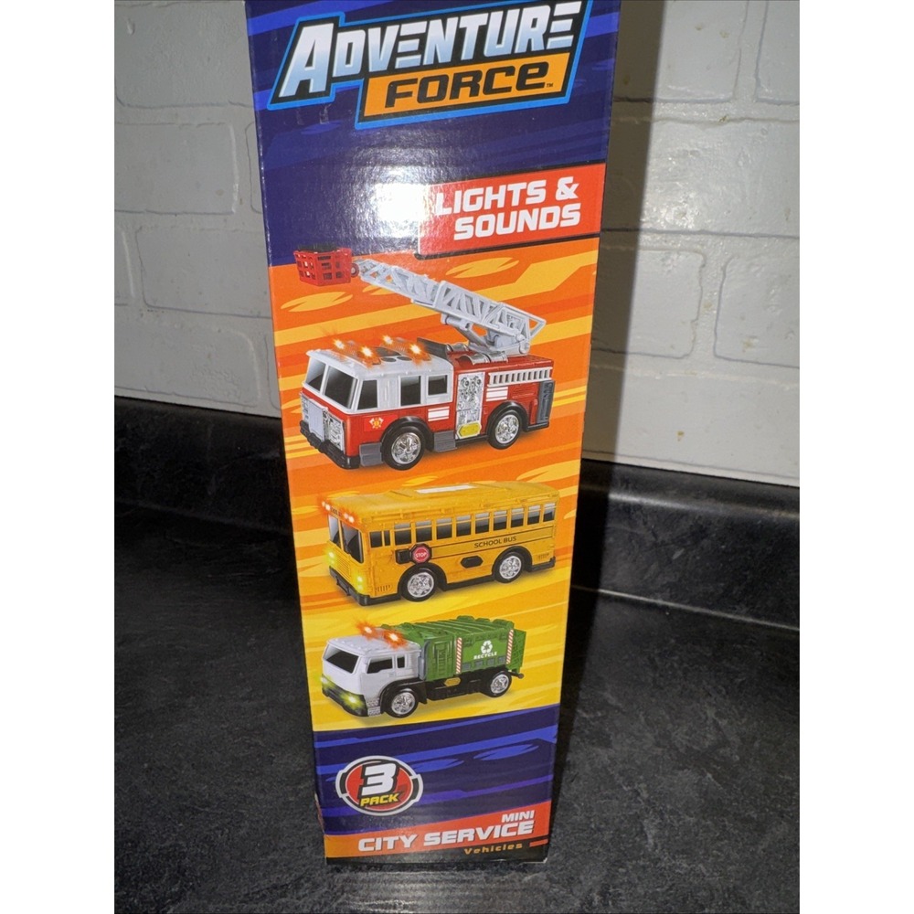 Adventure Force, 3-City Service Vehicles, Lights, Sounds & Moving Parts NEW - Picture 6 of 9
